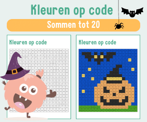 Werkbladen rekenen Halloween sommen tot 20