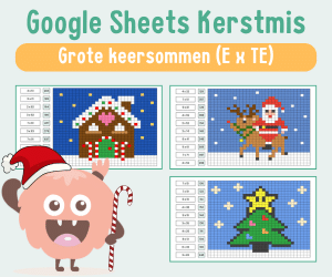 Werkbladen kerst rekenen grote keersommen