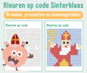 Werkbladen Sinterklaas kleuren op code