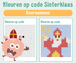 Werkbladen Sinterklaas kleuren op code