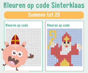 Werkbladen Sinterklaas kleuren op code