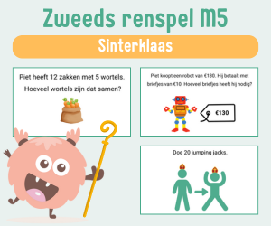 Werkbladen rekenen Sinterklaas zweeds renspel